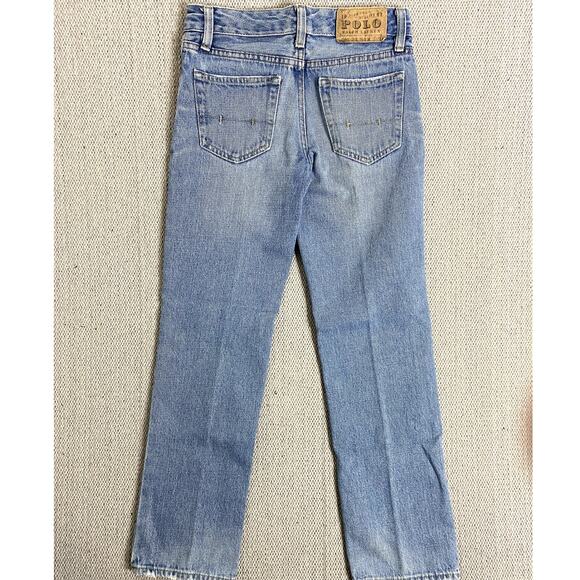Vtg Polo‎ Ralph Lauren Jeans Youth 10 26X26 Blue Distressed Slim Straight 381 - Picture 7 of 13